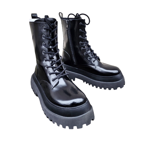 Dolls Kill Current Mood Patent Combat Boots - Picture 2 of 3